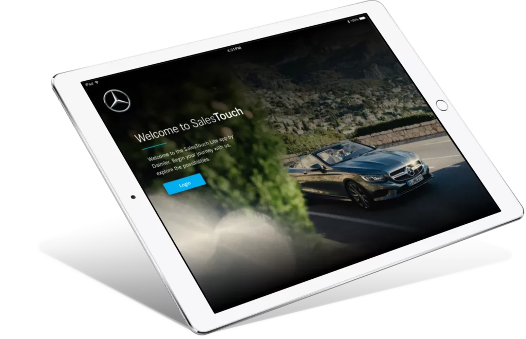 Daimler sales touch app login screen